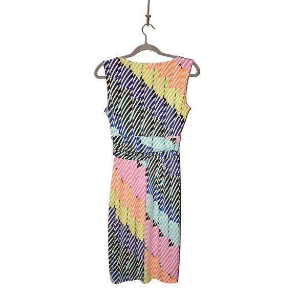 LONDON TIMES‎ $98 Jersey Stretch Cowl Neck Sundress Multi-Color Size 6 - Picture 2 of 4